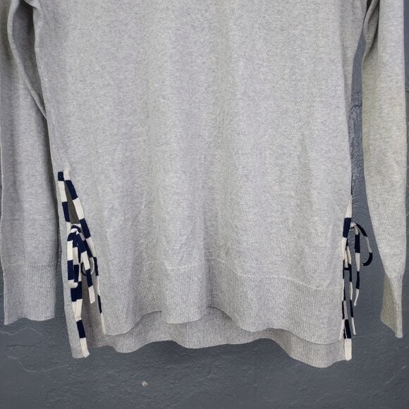 J Crew Sweater Women M Gray 100% Merino Wool Side Tie Long Sleeve Knit Tunic NEW - Picture 3 of 11